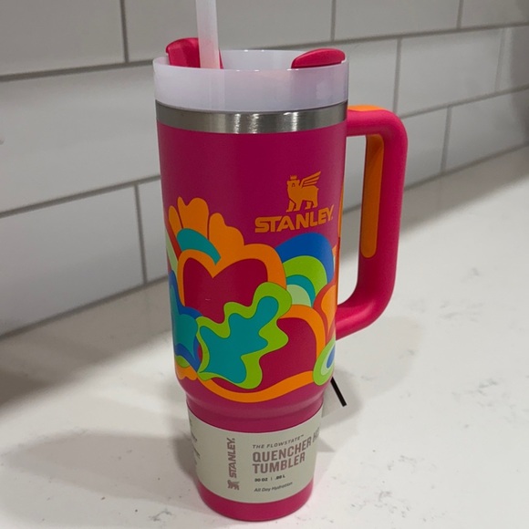 NWT Stanley Tropical Wave Pink Quencher Tumbler 30 oz - Picture 1 of 6